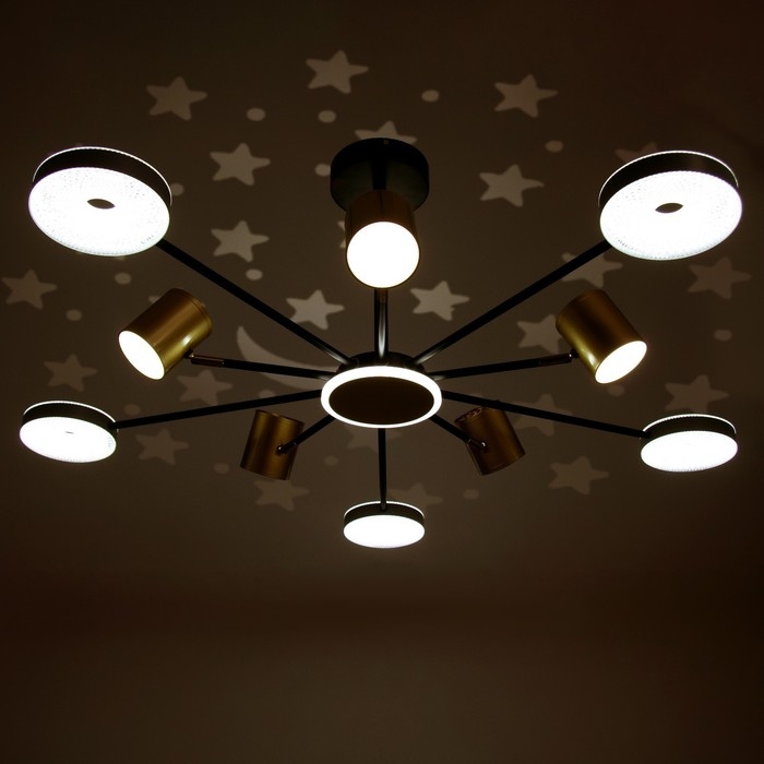 Люстра "Артеко" 10хLED 190Вт 3000-6000К серо-золотой 104х104х31 см BayerLux