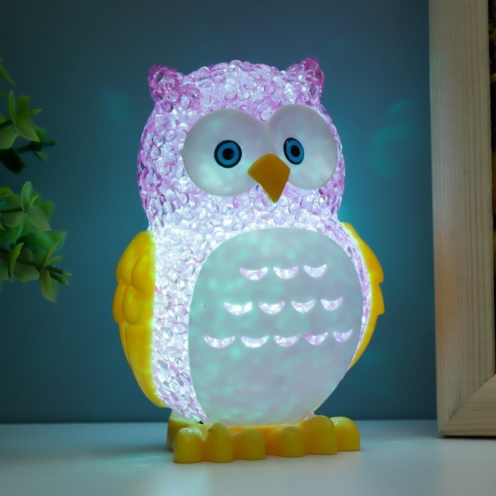 Ночник Ночник "Филин" LED RGB от батареек 3хLR44 МИКС 6х7х10см RISALUX