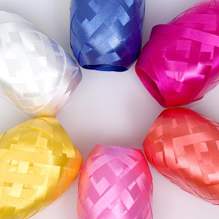 Лента упаковочная перламутровая, ассорти, набор 6 шт., 0,5 см х 10 м