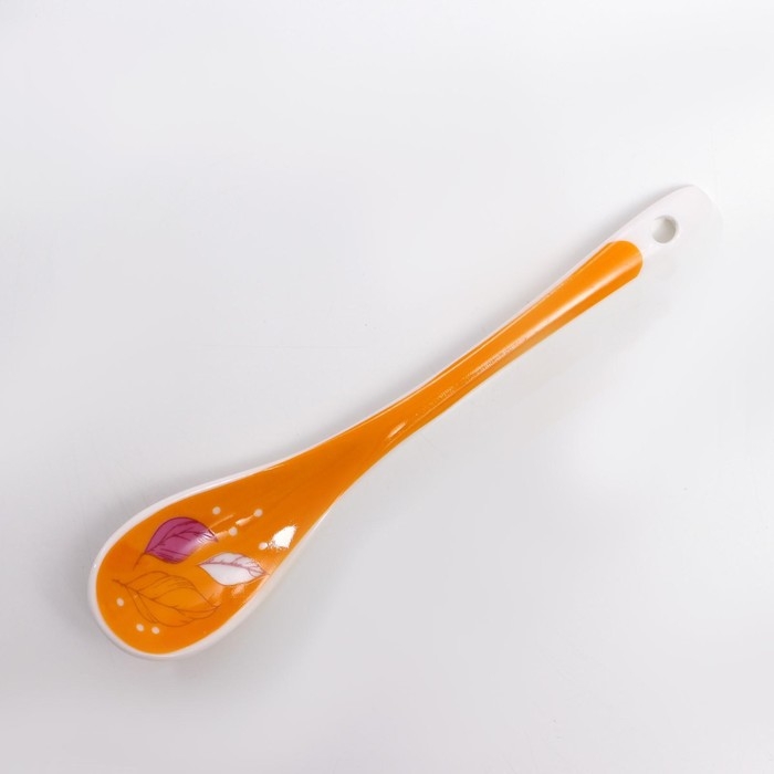 Набор керамический &laquo;Мама ты прекрасна&raquo;: кружка 350 мл, ложка, цвет оранжевый