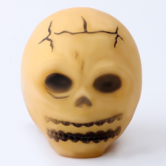 Хэллоуин. Антистресс сквиш мялка &laquo;Череп&raquo;, с наклейками, цвета МИКС