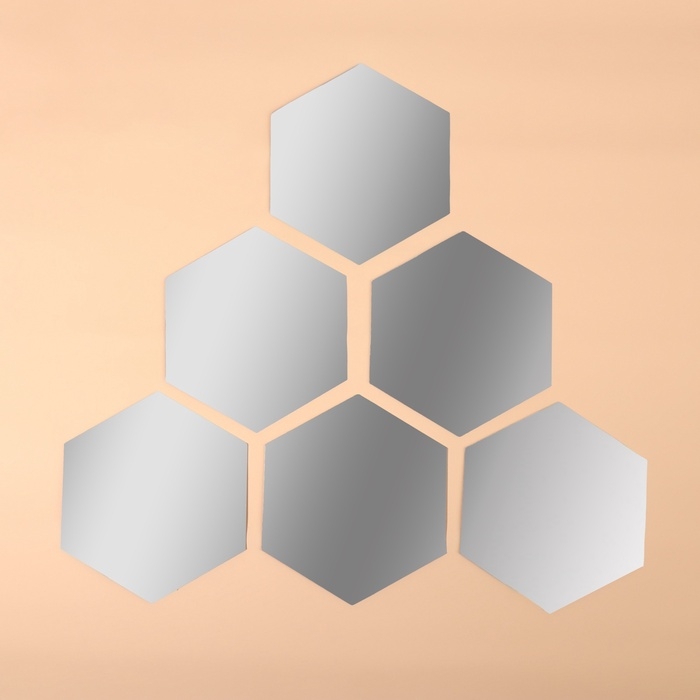 Интерьерные зеркала для декорирования, без рамы, набор - 6 шт, 12,6 × 11 см Интерьерные зеркала для декорирования, без рамы, набор - 6 шт, 12,6 × 11 см