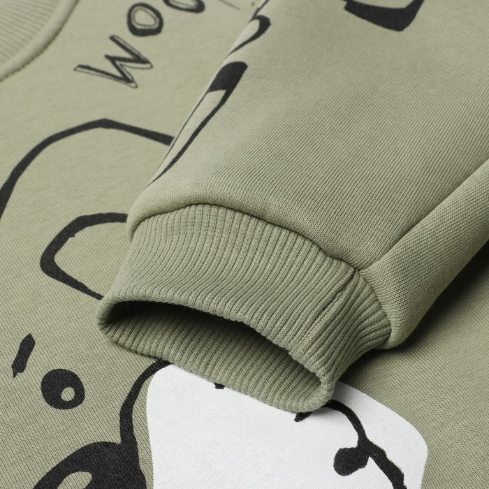 Свитшот для мальчика, цвет оливковый, рост 98 см