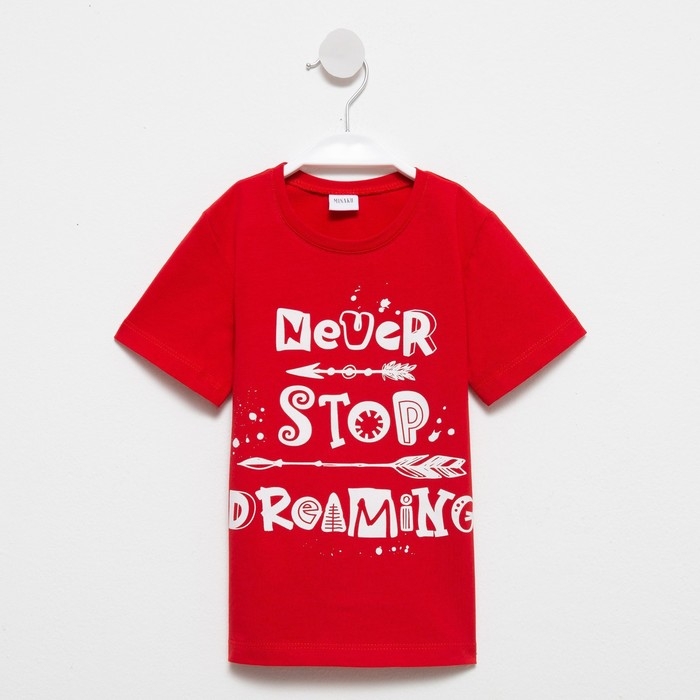 Футболка детская MINAKU "Dreaming" цвет красный, рост 134