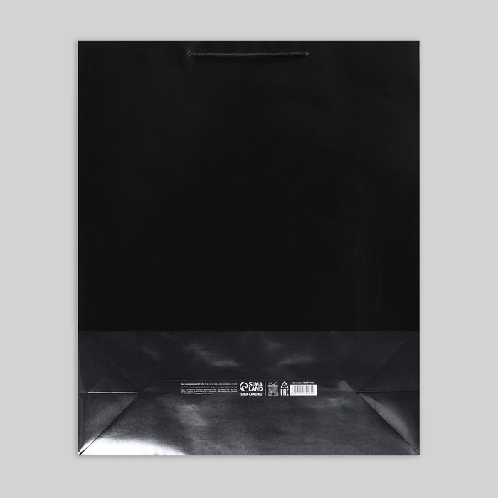 Пакет подарочный ламинированный, упаковка, &laquo;Чёрный&raquo;, 40 х 49 х 15 см