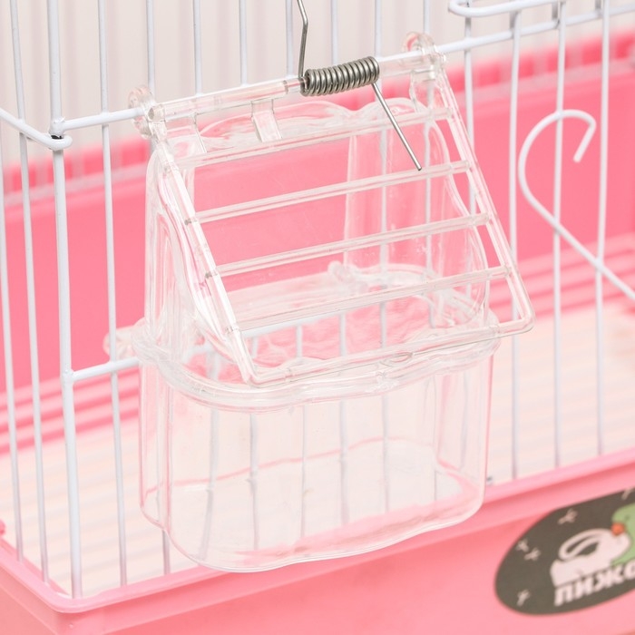 Клетка для птиц укомплектованная Bd-1/4f, 30 х 23 х 39 см, розовая