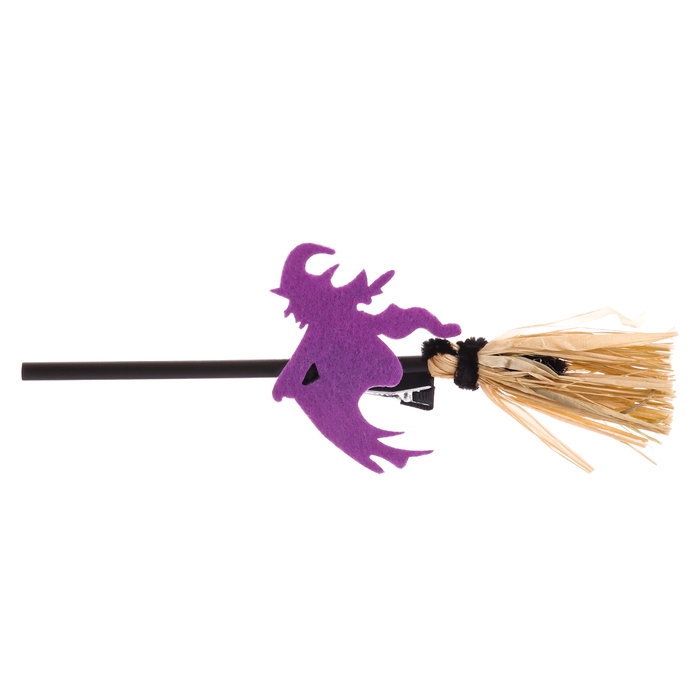 Зажим для волос Зажим для волос "Ведьма на метле", цвета МИКС