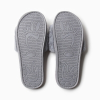 Тапочки женские с открытым носом размер 36-37, цвет серый Тапочки женские с открытым носом размер 36-37, цвет серый