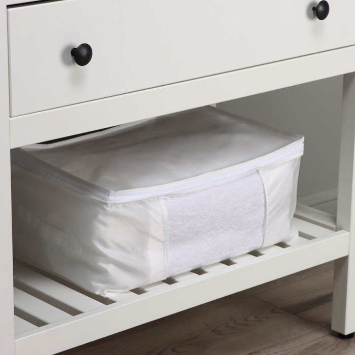 Кофр для хранения вещей LaDо́m, 45&times;30&times;20 см, цвет белый