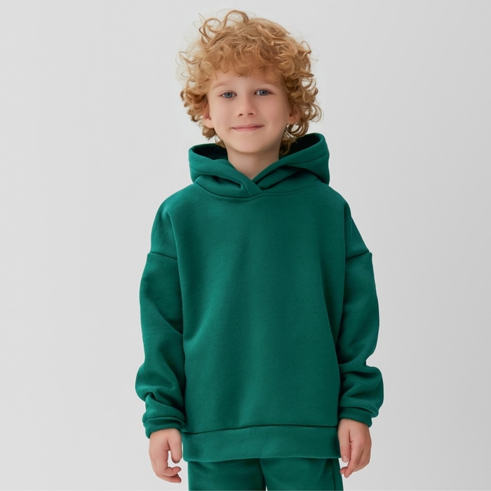 Костюм детский (толстовка, брюки) KAFTAN Basic line р.38 (146-152), зеленый