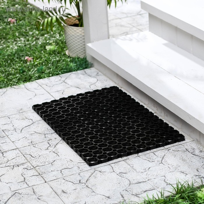 Коврик ячеистый грязесборный, 100&times;150&times;1,6 см, цвет чёрный