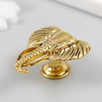 Ручка для шкатулки металл "Голова слона" состаренное золото 4,5х4,2 см Ручка для шкатулки металл "Голова слона" состаренное золото 4,5х4,2 см