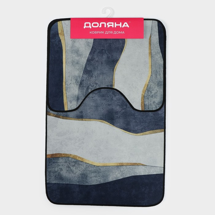 Коврики для ванной и туалета Доляна &laquo;Вега&raquo;, 2 шт: 50&times;80 см, 50&times;40 см