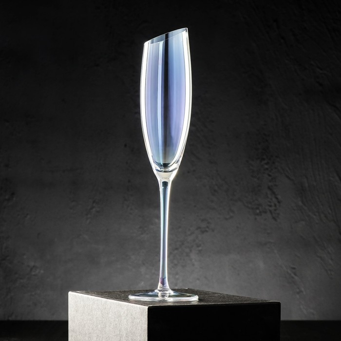 Бокал из стекла для шампанского Magistro &laquo;Иллюзия&raquo;, 180 мл, 5,5&times;27,5 см, цвет перламутровый