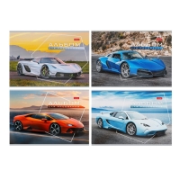 Альбом для рисования А4, 32 листа на скрепке "Автотюнинг", обложка мелованный картон, блок 100 г/м2, МИКС