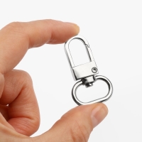 Карабин металлический, 41 &times; 25 мм / 20 &times; 2,5 мм, 5 шт, цвет серебряный