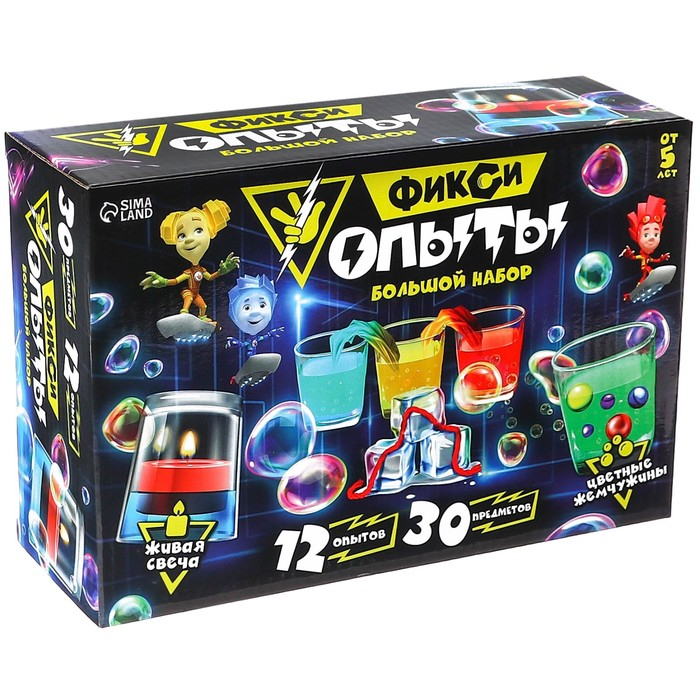 Набор для опытов Фиксики &laquo;Фикси опыты. Большой набор&raquo;, 12 опытов, друзья