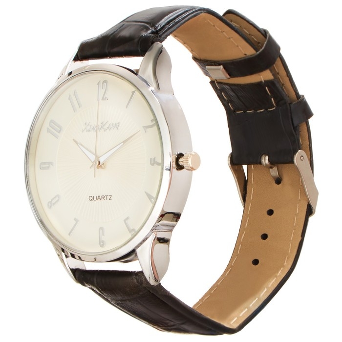 Часы наручные мужские, d-4.4 см, ремешок l-25 см, серебро Часы наручные мужские, d-4.4 см, ремешок l-25 см, серебро