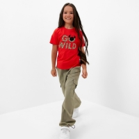 Футболка детская "Go wild" Минни Маус, рост 98-104, красный