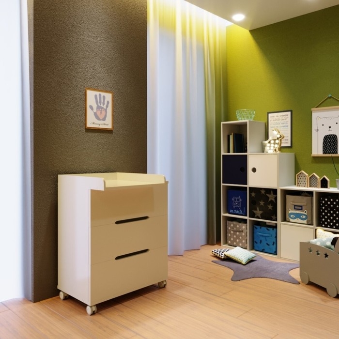 Комод пеленальный детский ИНКАНТО Anniken ЕCCO 800/3, 83х45х97 см., 3 ящика, цвет белый