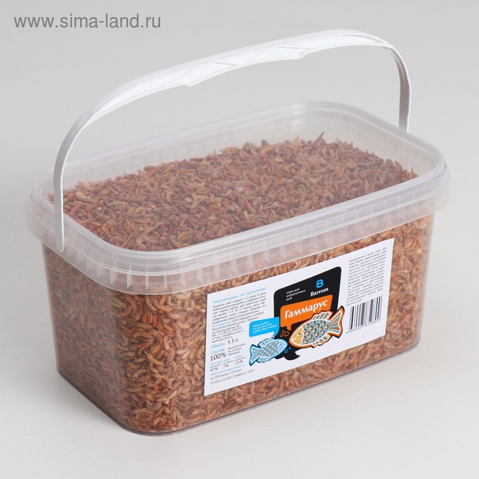 Корм для рыб и черепах Barrom Гаммарус, тушка, ведро 3,3 л Корм для рыб и черепах Barrom Гаммарус, тушка, ведро 3,3 л
