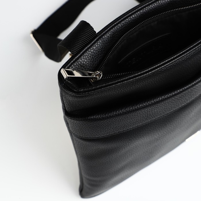 Сумка мужская через плечо TEXTURA, искусственная кожа, цвет чёрный