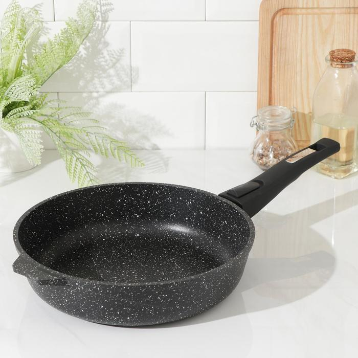 Сковорода &laquo;Гранит Black&raquo; Induction Pro, d=26 см, съёмная ручка, антипригарное покрытие, чёрный