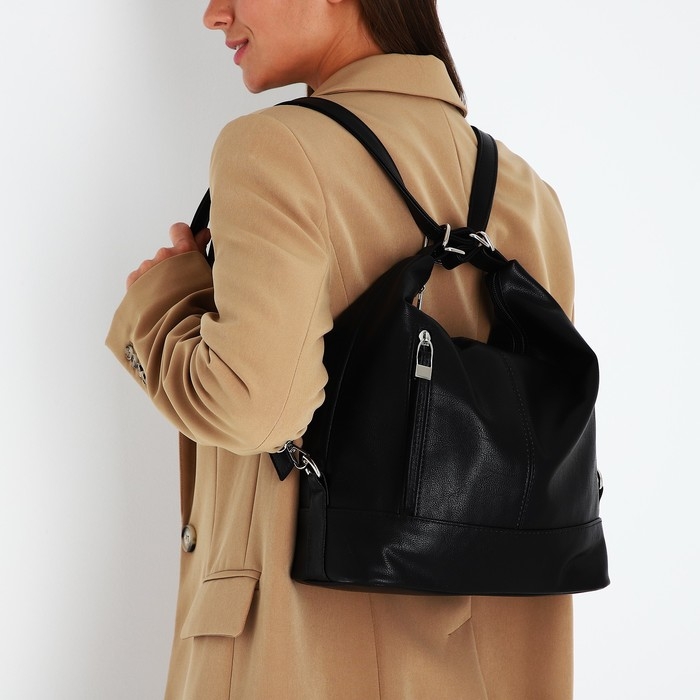 Сумка-тоут на молнии, цвет чёрный Сумка-тоут на молнии, цвет чёрный