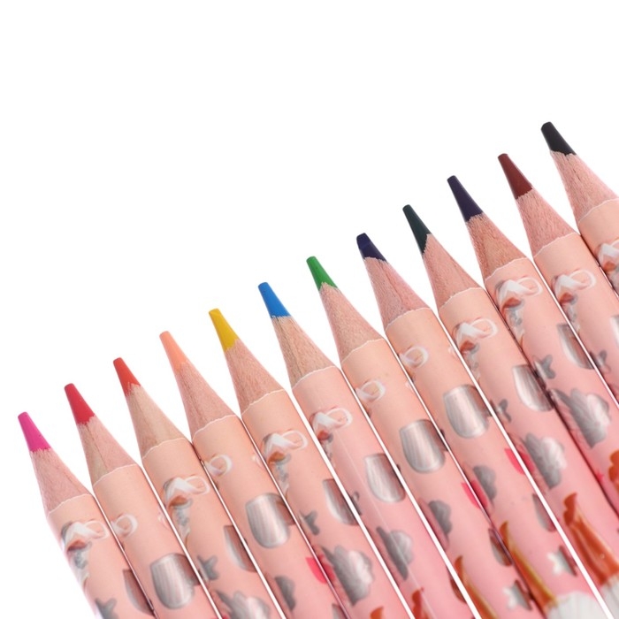 Карандаши 12 цветов ErichKrause Карандаши 12 цветов ErichKrause "Pointes" круглые, европодвес