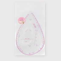 Лекало портновское метрическое &laquo;Капля&raquo;, с проймой, 20,5 &times; 13,3 см, толщина 0,5 мм, цвет прозрачный