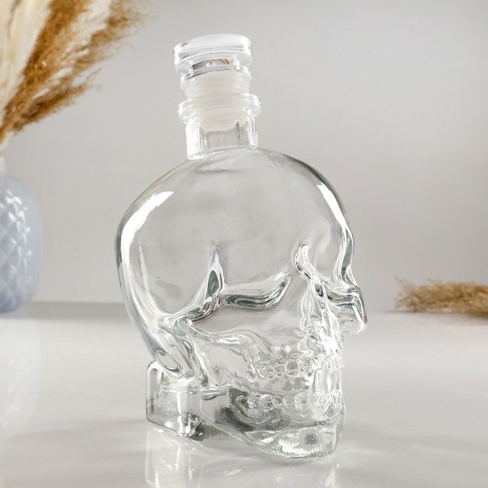 Мини-Бар Череп, на подставке, штоф - 750 мл, бокалы - 130 мл, 28,5 х 28,5 х 18,5 см