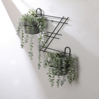 Подвес для кашпо, настенный, на 2 горшка, d = 16 см, чёрный, &laquo;Зигзаг&raquo;