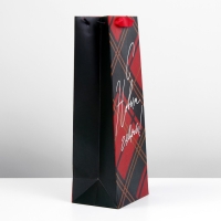 Пакет под бутылку &laquo;С новым годом!&raquo;, 13 х 36 х 10 см, Новый год