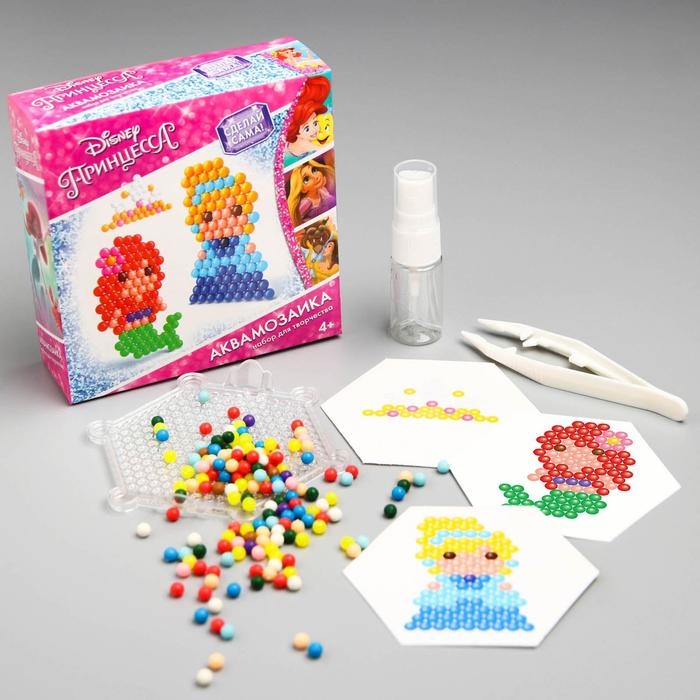 Аквамозаика &laquo;Принцессы: Ариэль и Золушка&raquo;, 3 фигурки, 300 шариков