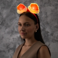 Ободок светодиодный "Колпак" 18x16x3 см, 2 LED, батарейки AG10x3 (в комплекте), мерцание, свечение мульти Ободок светодиодный "Колпак" 18x16x3 см, 2 LED, батарейки AG10x3 (в комплекте), мерцание, свечение мульти