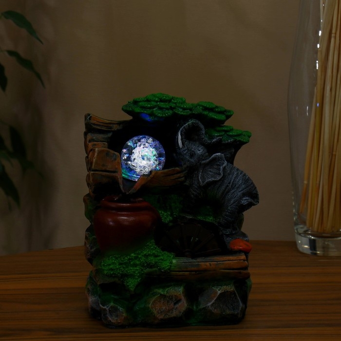 Фонтан Фонтан "Слоник с кувшином" 10х13х18 см (с подсветкой)