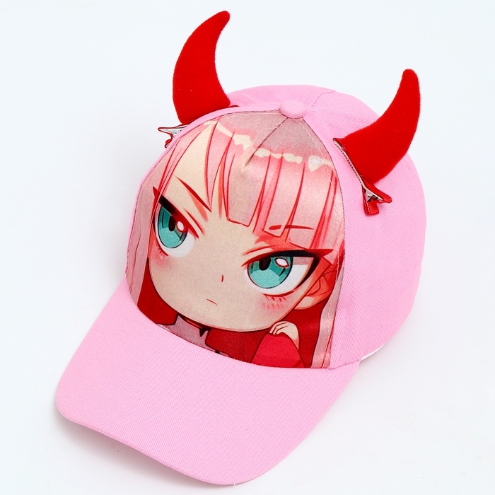 Кепка детская для девочки &laquo;Чертенок&raquo; аниме с заколками, р-р 52-54 5-7 лет
