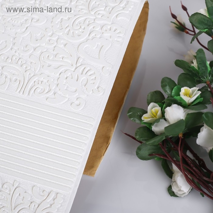 Самоклеящаяся ПВХ панель Самоклеящаяся ПВХ панель "Узор белый" 69*69см