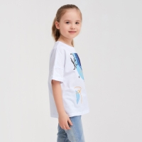 Футболка детская MINAKU Colors, цвет белый/голубой, рост 116