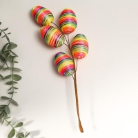 Декор пасхальный на палочке "Яйцо полосатое" набор 5 шт яйцо 4х6 см 29 см Декор пасхальный на палочке "Яйцо полосатое" набор 5 шт яйцо 4х6 см 29 см