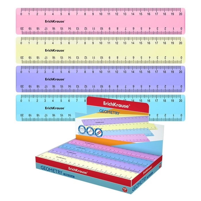 Линейка 20 см ErichKrause Линейка 20 см ErichKrause "Pastel", микс