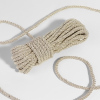 Шнур витой, d = 5 мм, 9 &plusmn; 1 м, цвет перламутровый