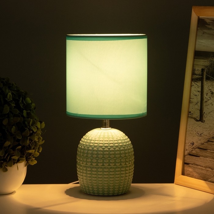Лампа настольная Лампа настольная "Иона" 1х40Вт Е14 зеленый 13х13х25см