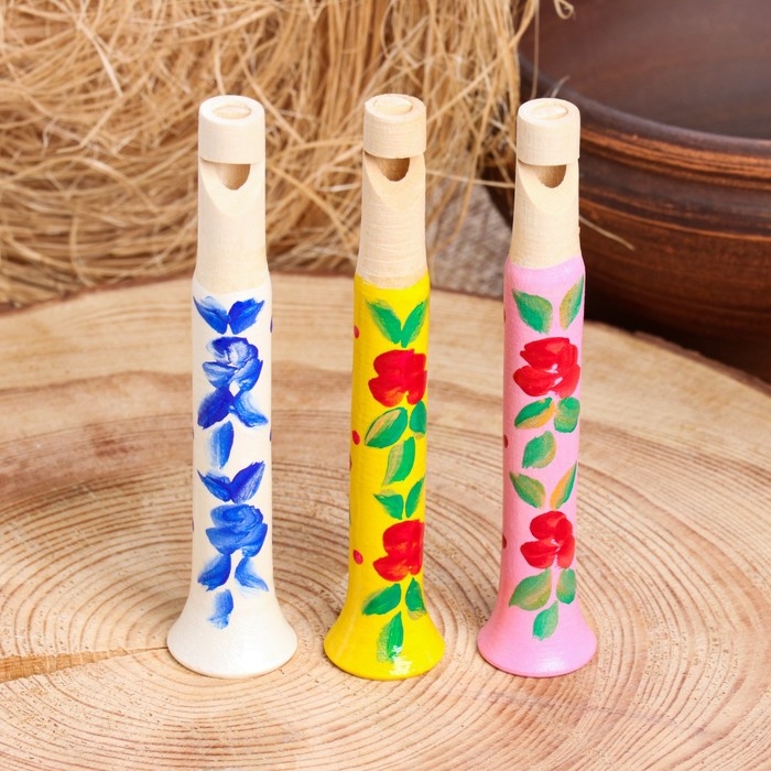 Свистулька-дудочка &laquo;Расписная&raquo;, 12 см, микс