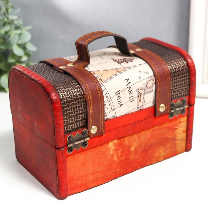 Шкатулка дерево Шкатулка дерево "Карта" 11,5х17,3х10,7 см