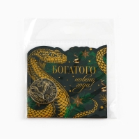 Монета новогодняя амулет «Новый год: Богатого Нового года», диам 2.5 см Монета новогодняя амулет «Новый год: Богатого Нового года», диам 2.5 см