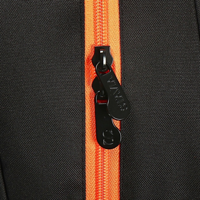 Рюкзак школьный, 40 х 33 х 19 см, эргономичная спинка, Stavia "Футбол", чёрныйр/оранжевый