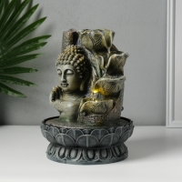 Фонтан настольный от сети, подсветка "Будда на ладони" серый 20,5х20,5х27 см Фонтан настольный от сети, подсветка "Будда на ладони" серый 20,5х20,5х27 см