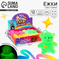 Мяч детский резиновый ёжка световой «Мишка», цвета МИКС, в шоубоксе Мяч детский резиновый ёжка световой «Мишка», цвета МИКС, в шоубоксе