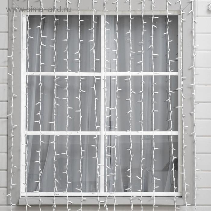 Гирлянда Гирлянда "Занавес" 2 х 3 м , IP65, УМС, белая нить каучук, 600 LED, свечение синее, 220 В